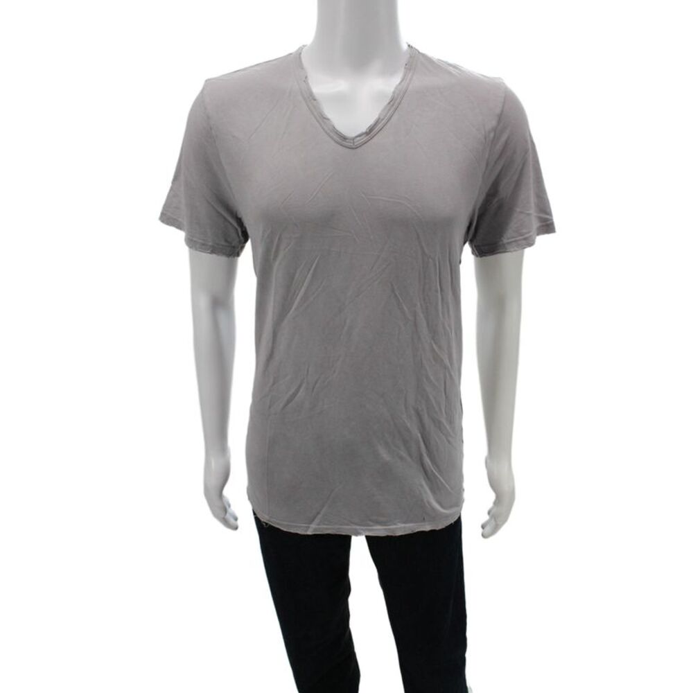 Cotton Citizen Mens Basic V-Neck Gray Supima Cotton T-Shirt Size L